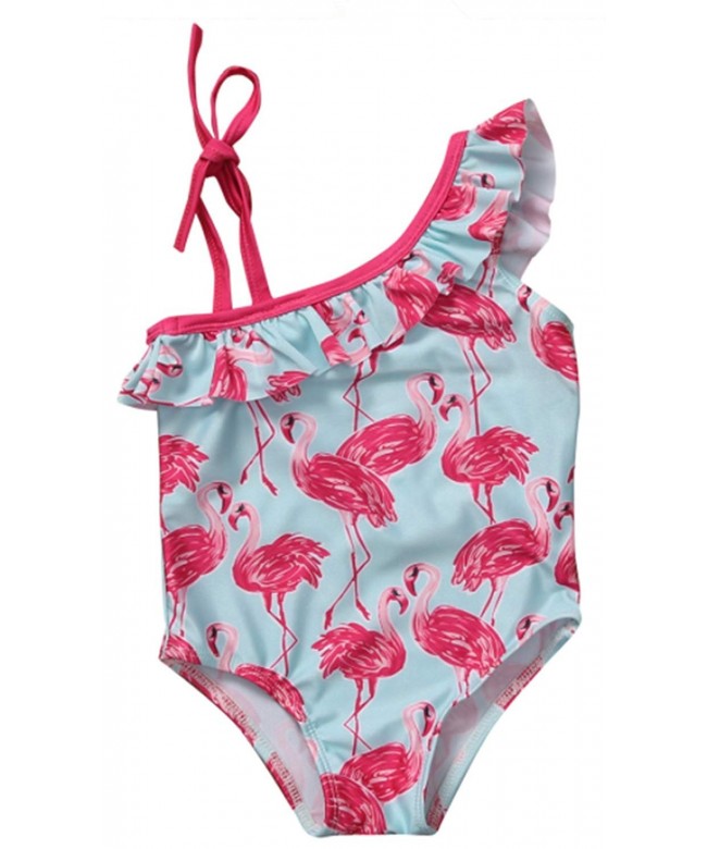 BANGELY Flamingo Shoulder One Piece Swimsuit