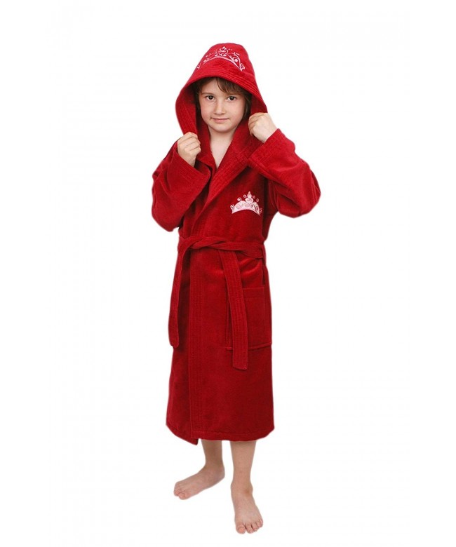 Boys and Girls Kids Ekstra Soft Cotton Hooded Bathrobe with Embroidered Made in Turkey
