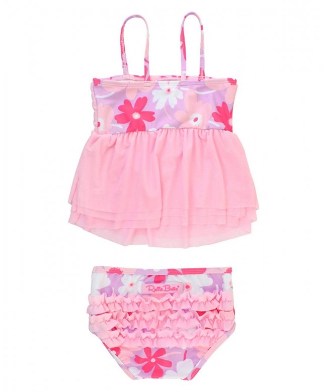 Little Girls Two Piece Mesh Tankini Swimsuit with Ruffles - Happy ...