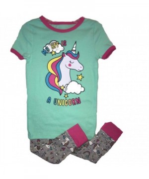 Unicorn Pajamas Girls Seafoam Sleeve