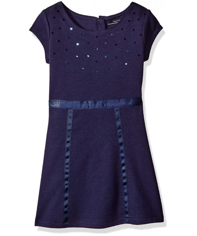 Nautica Girls Sequin Neckline Grosgrain