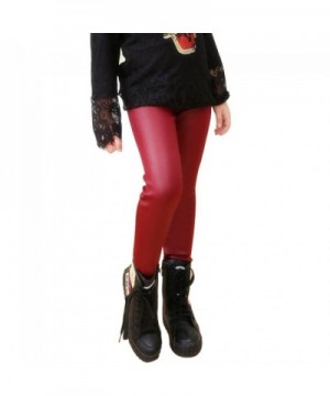 Tulucky Winter Leather Stretchy Leggings