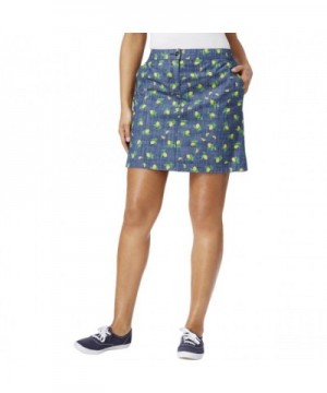 Karen Scott Print Denim Skirt