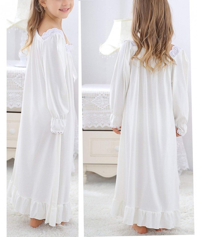 Lovely Girls Princess Nightgown Soft Cotton Sleepwear Kids 3-12 Years ...