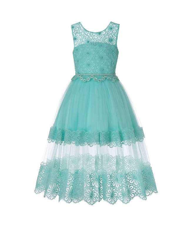 HUANQIUE Pageant Party Sleeveless Flower