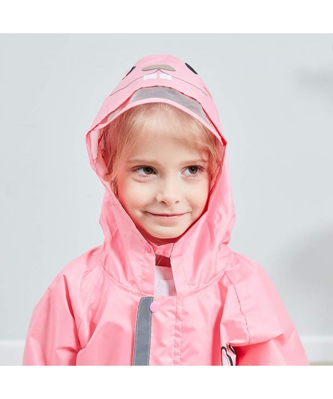 Toddler Kid Coverall Cartoon Reflective Hooded Rain Jacket Set - A Pink ...