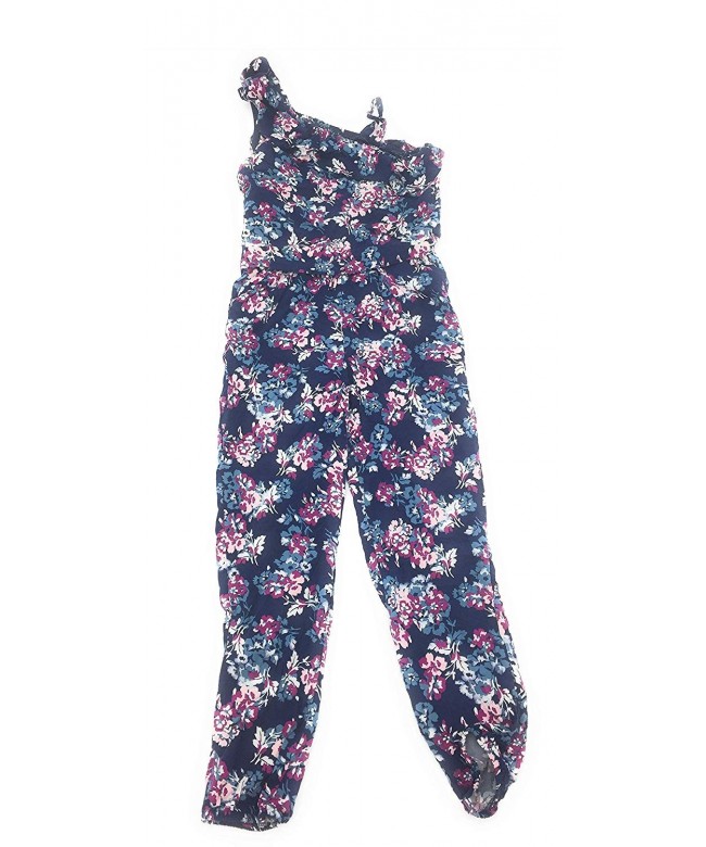 Blue Floral Print Jumpsuit XL - CJ18KR5ZO3Z