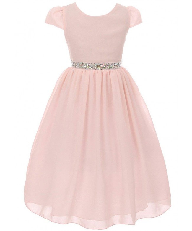 Sleeve Chiffon Rhinestone Holiday Flower