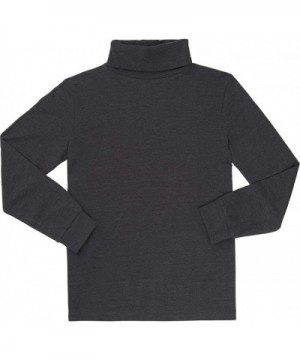 School Uniform Boys Long Sleeve Turtleneck T-Shirt - Charcoal Gray ...