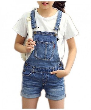 Little Distressed Cotton Overalls Shortalls