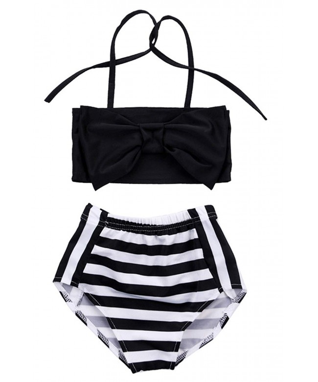 stylesilove Little Bowknot Stripe Swimsuit