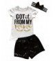 Letters T Shirt Sequins Shorts Headbands