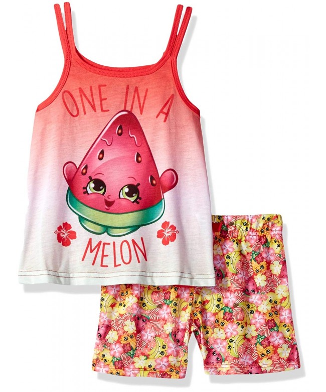 Girls' Big Shopkins One in A Melon Pajama Tank Top Set - Red - C5182DNZZUT