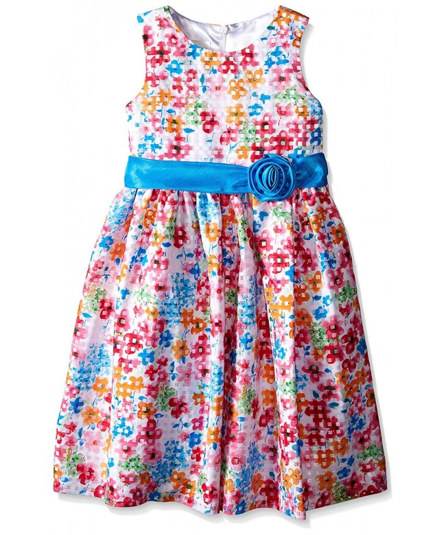 American Princess Girls Floral Shantung