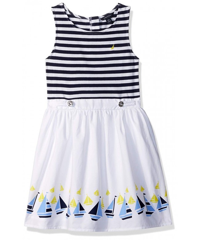 Nautica Girls Striped Printed Poplin