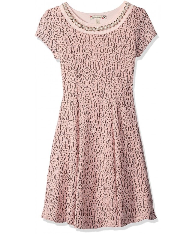 Speechless Girls Textured Embellished Dress