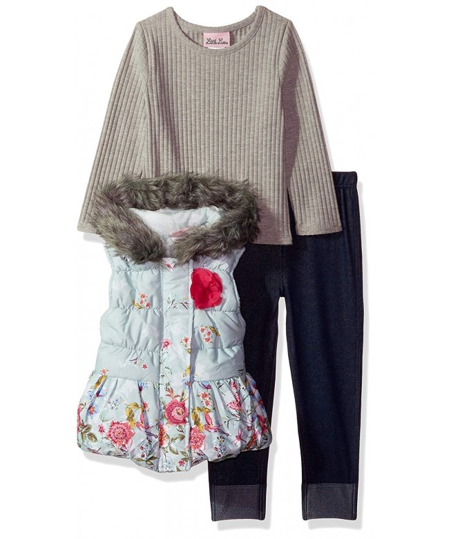 Little Lass Girls Floral Puffer