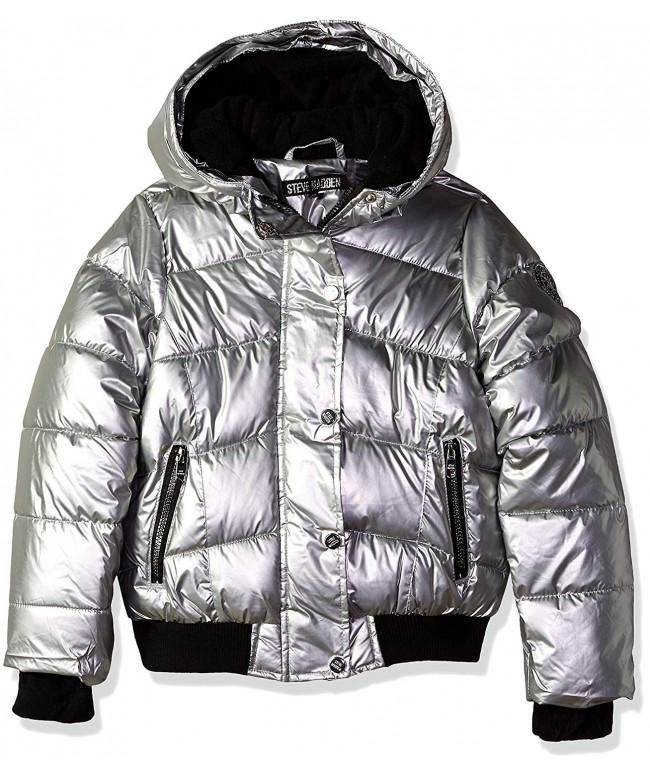 Girls' Fashion Puffer Jacket - Silver - C6180KEZ7CX