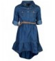 dollhouse Girls Belted High Low Chambray