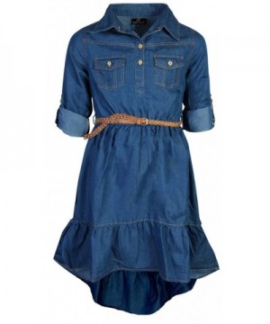 dollhouse Girls Belted High Low Chambray