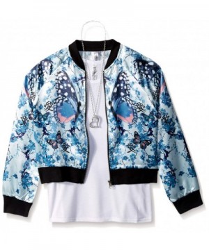 Beautees Girls Butterfly Bomber Jacket