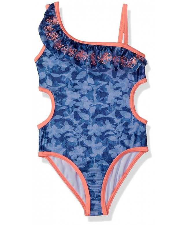 Jantzen Girls Denim Ruffle Swimsuit