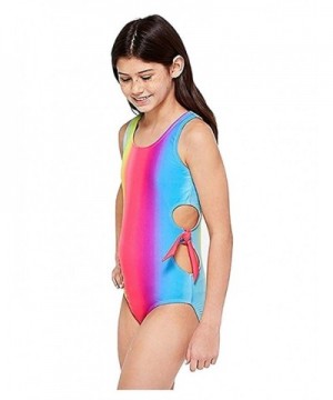 Justice Swim Piece Rainbow Cutout