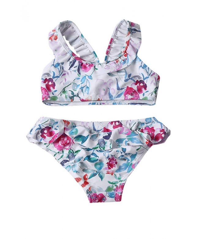 striped two piece bathing suit
