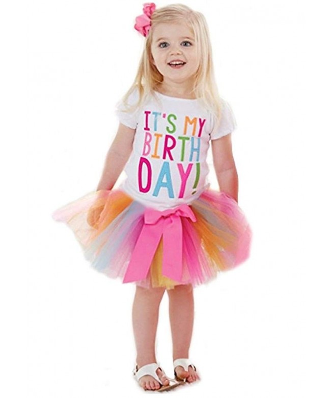 Birthday Letter Print T Shirt Rainbow