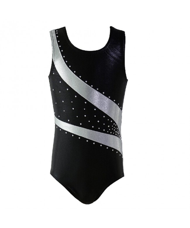 Stripes Metallic Athletic Gymnastics Leotard