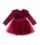 stylesilove Little Sleeve Ruffle Burgundy