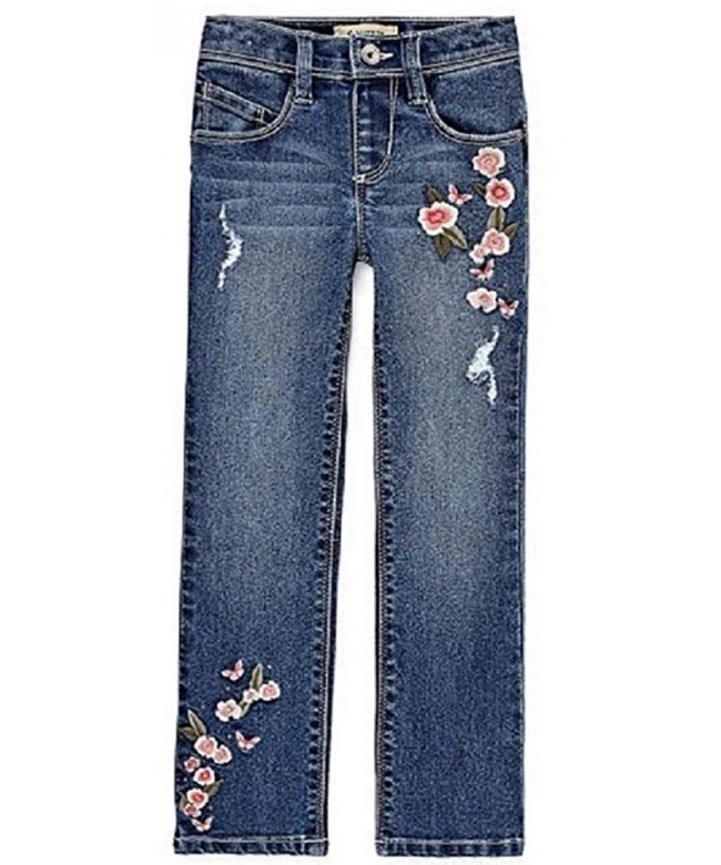 Squeeze Girls Floral Embroidered Skinny