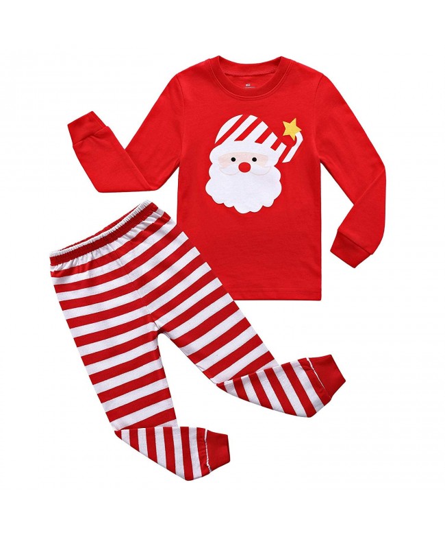 Little Boys Girls' Pajamas Sets Toddler Santa Christmas Pjs 100% Cotton ...