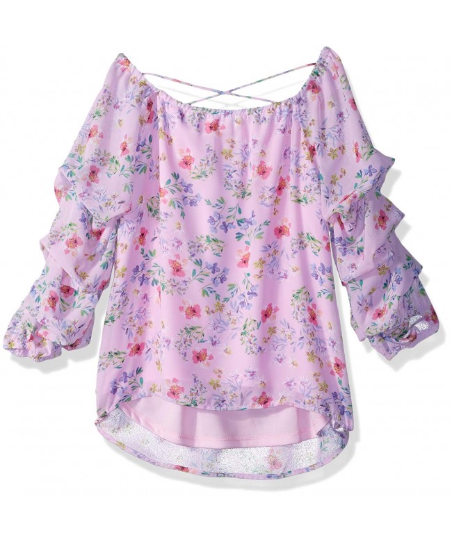 Beautees Girls Big Ruffle Printed