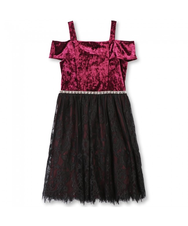 Speechless Girls Shoulder Velvet Bodice