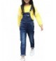 Sitmptol Girls Distressed Overalls Cuffed