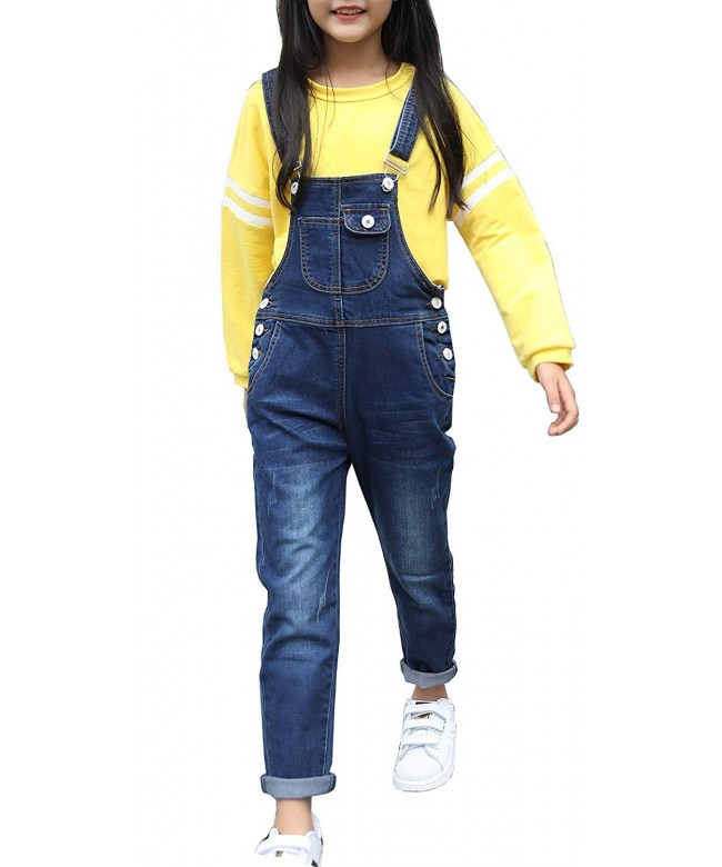 girls distressed overalls