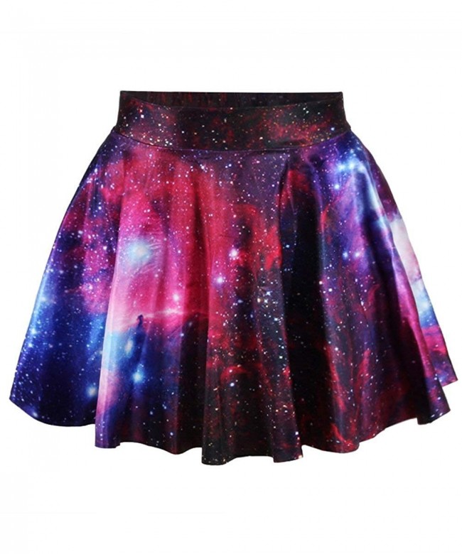 Annaqueen Womens Galaxy Flared Pleated