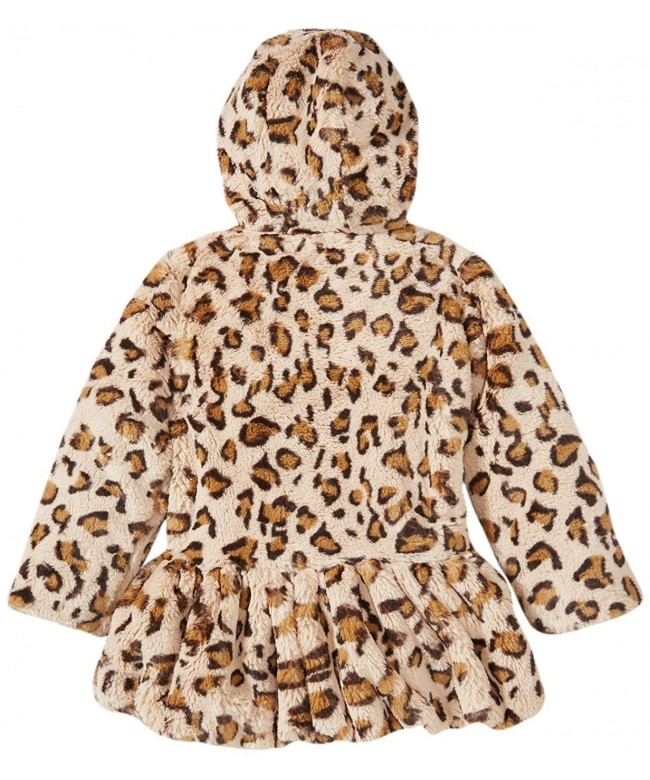 Little Girls' Hooded Faux Fur Coat (Toddler/Kid) - Baby Leopard - 4T ...