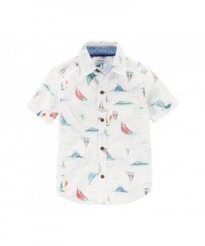 Carters Short Sleeve Woven Button