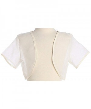 Girls Ivory Organza Bolero Jacket