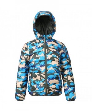 Boys' Lightweight Reversible Water Resistant Hooded Quilted Poly Padded ...