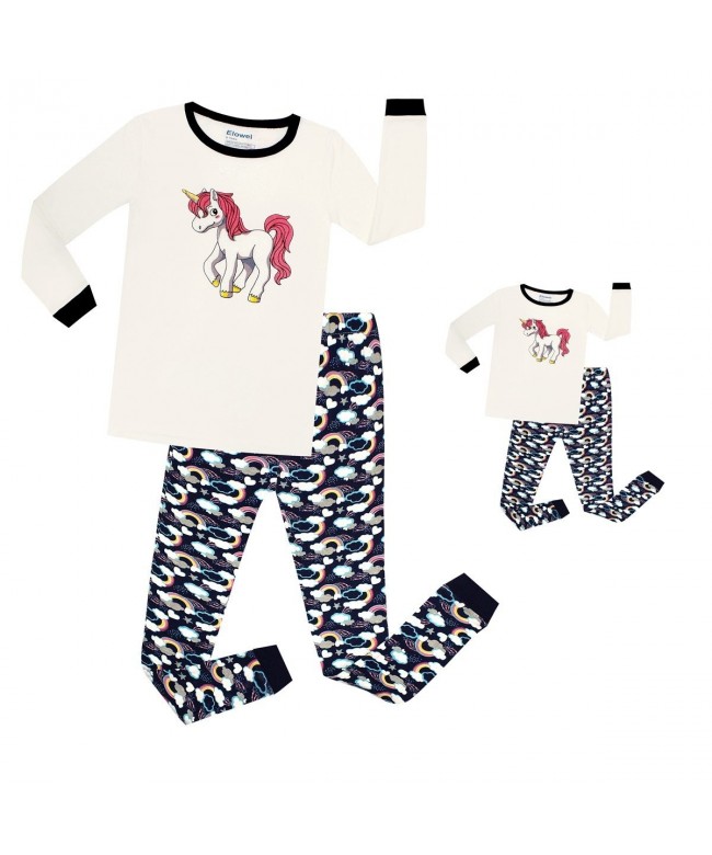 Elowel Unicorn Matching Pajamas 12M 12Y