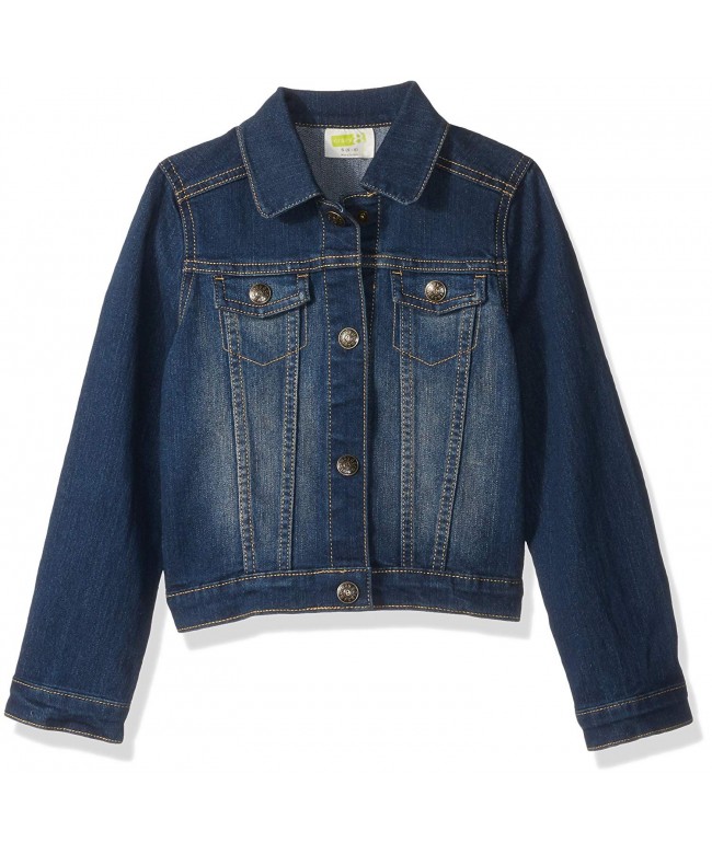 Girls' Medium Denim Jacket - Medium Wash - C012D42XOC3