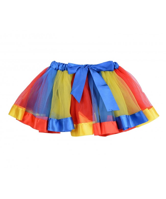 Girls Princess Layered Ribbon Tutu Skirt Dance colorful Party Set - C ...
