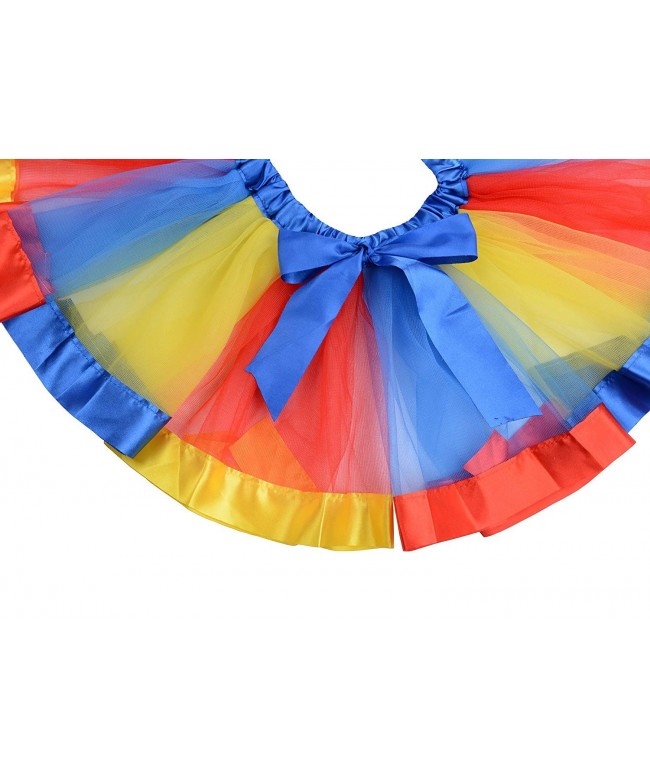 Girls Princess Layered Ribbon Tutu Skirt Dance colorful Party Set - C ...