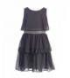 Sweet Kids Sequin Belted Chiffon