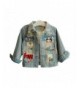 Verypoppa Cartoon Embroidery Distressed Outwear