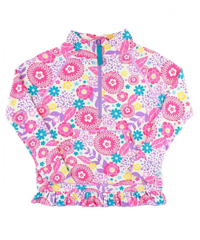 RuffleButts Little Floral Athletic Pullover