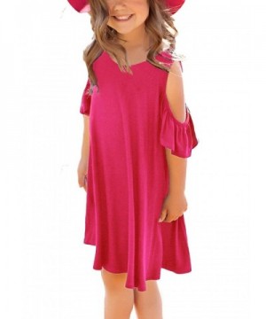 ELEGZO Girls Shoulder Ruffle Sleeves